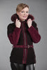 6089 Clearance - Ladies' Sheepskin with Lambskin Trims & Detachable Hood - Size 6