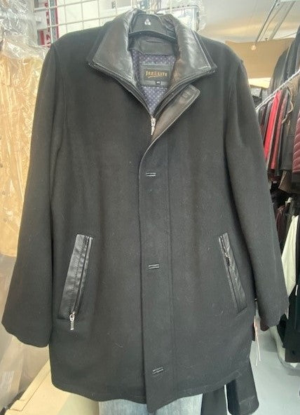 4613 Clearance - Black Wool w/Lambskin Collar/Facing - Size 42