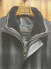4613 Clearance - Black/Charcoal Plaid Wool w/Sheepskin Collar/Facing - Size 46