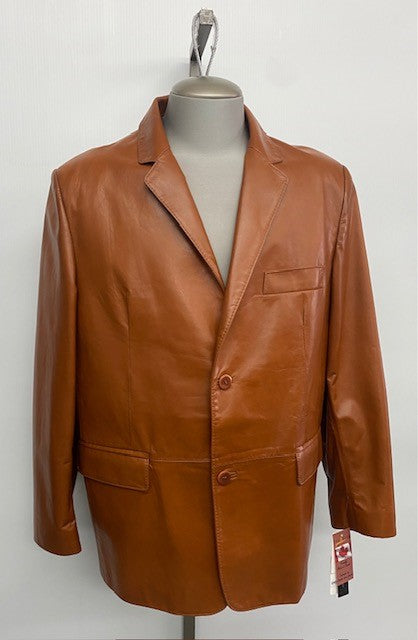 4763 Clearance - Men's Blazer in Cognac Lamb - Size 46