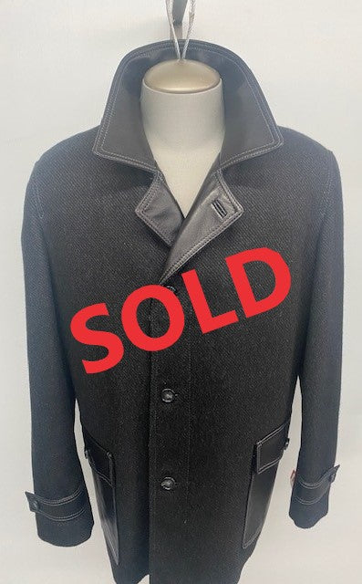 4815X Clearance - Men's Wool Jacket with Leather Trims - Sizes 42 & 46