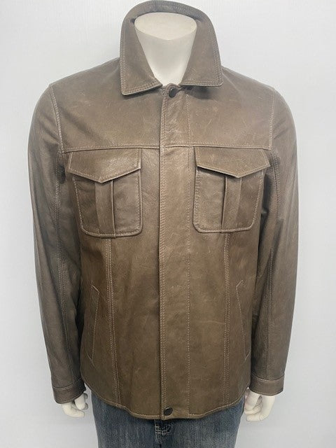 4830 Clearance -  Men`s Bomber Jacket in a textured Lambskin - Sizes 42 & 44