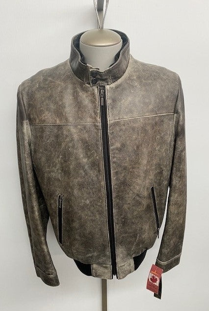 4863X Clearance - Men's Bomber Jacket - Brown Distress - Size 44