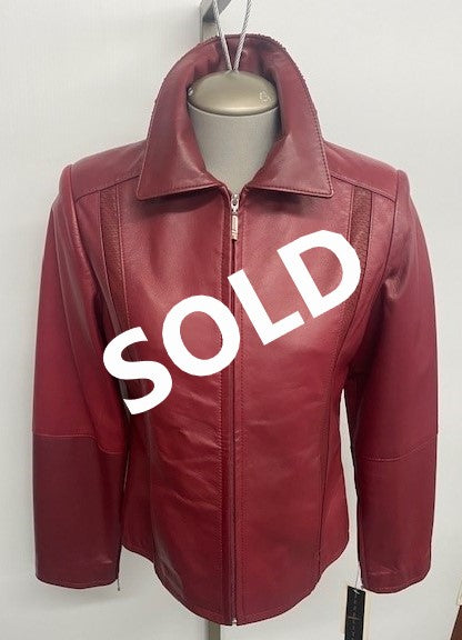 6008 Clearance - Ladies' Bomber jacket -  New Red Lamb - Size 10