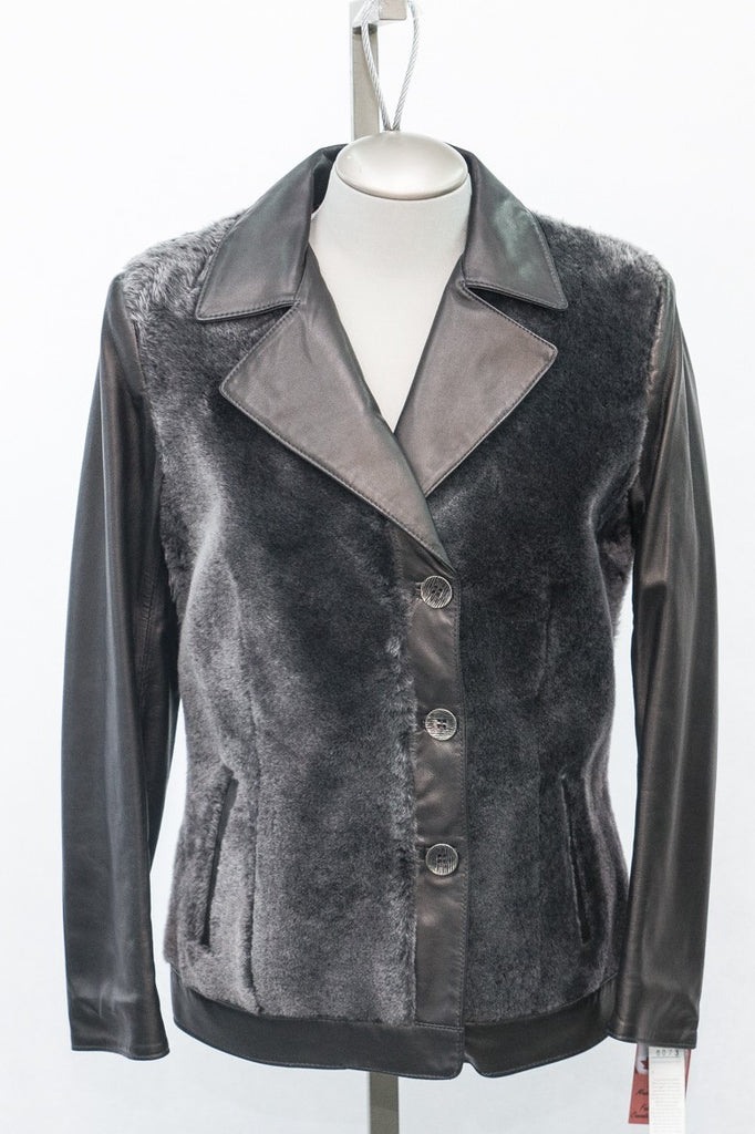 6073 Clearance - Ladies' Leather and Sheepskin Jacket - Size 10