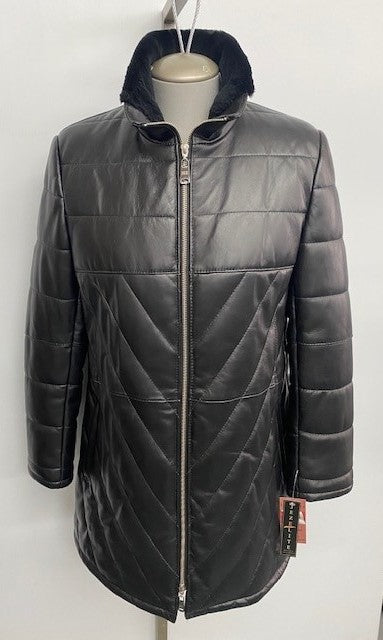 6110 Clearance - Ladies' 3/4 Jacket in Black Lamb - Size 12