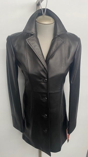 6111 Clearance - Ladies' 3/4 Coat in Black Lamb - Size 8