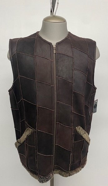 820X Clearance - Patchwork Sheepskin  Vest