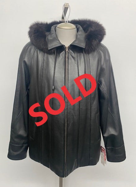 9072 Clearance - Ladies' Parka w/Detachable Fur Trimmed Hood - Size XXL