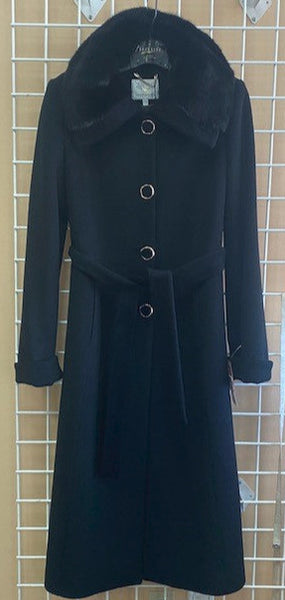 4454 Clearance -  Ladies' Wool Coat w/Mink Fur Collar - Size 44 (14)