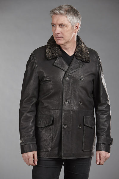 4815 Men's Jacket with Detachable Sheepskin Collar