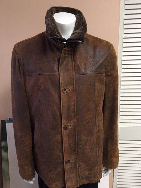 4817 Men's 3/4 Jacket with Detachable Shearling Collar