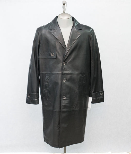 4835 Men's Single-Breasted Leather Coat