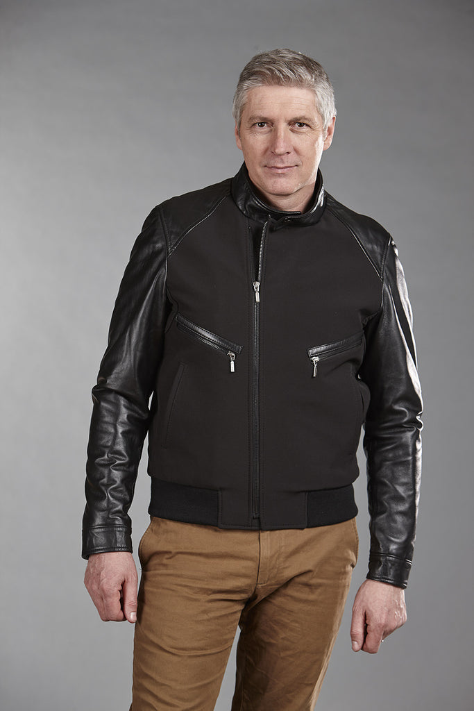 4856 Clearance - Black Climaflo Softshell with Black Lambskin Trims - sizes 42,44,46