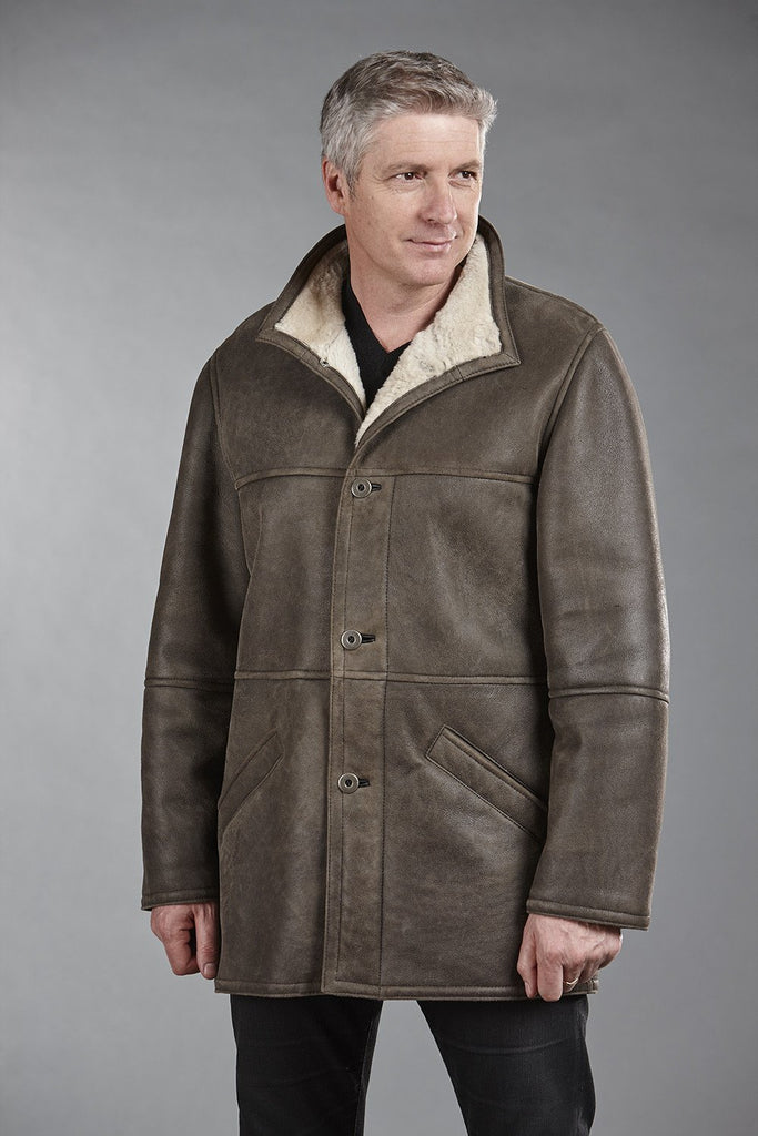 Mens shearling coat and sheepskin jacket