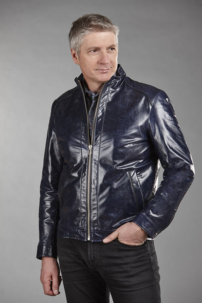 4864 Navy Glazed Lambskin