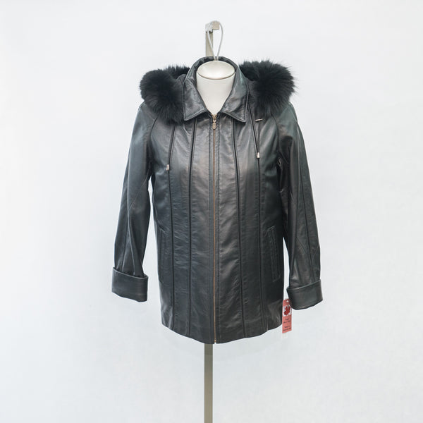 6085 Clearance - Ladies' Parka w/Fox Fur Trimmed Hood - Size 12